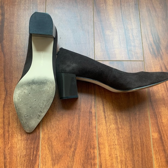 Calvin Klein Natalynn Leather Block Heels - Picture 6 of 9